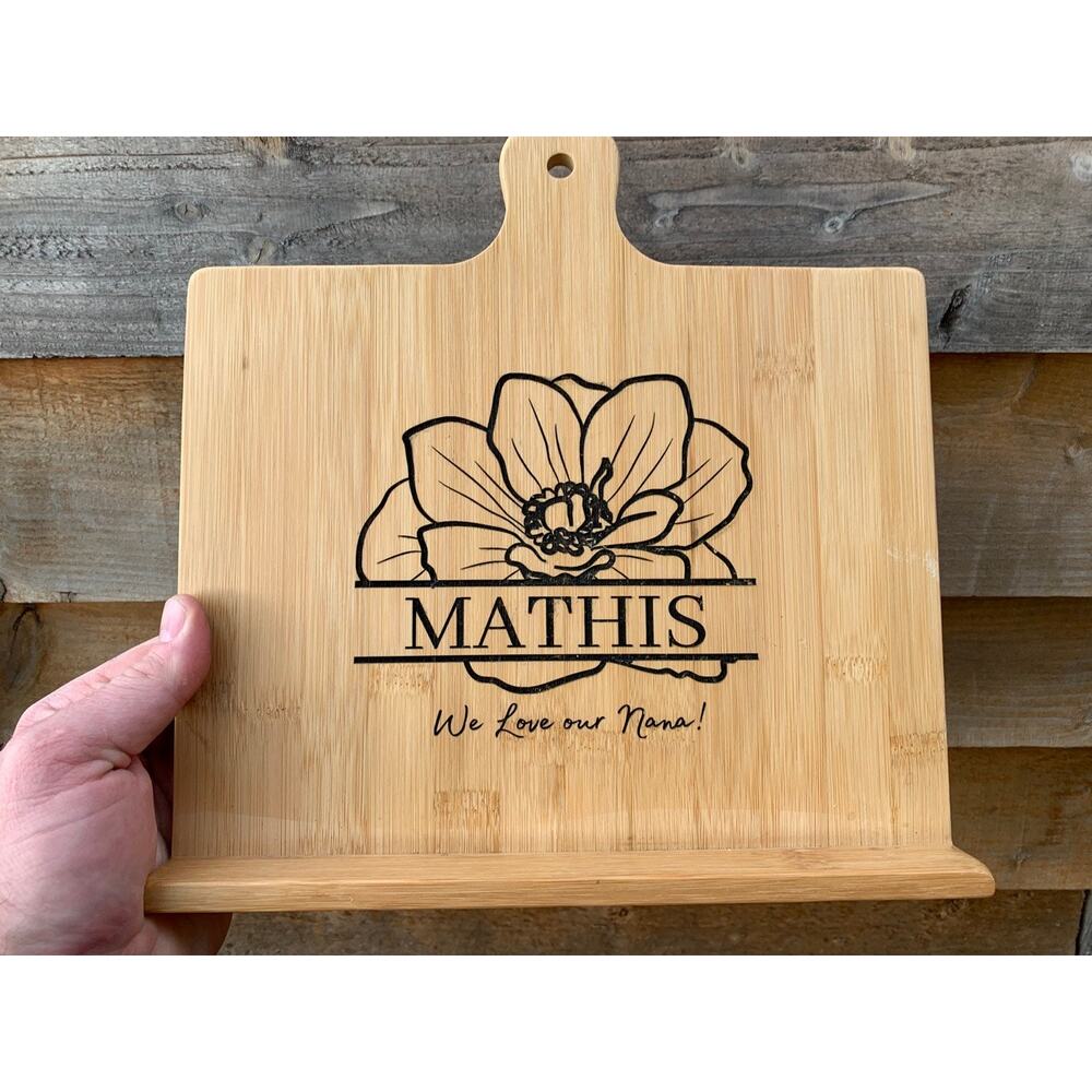 Personalized Wooden Cookbook Stand